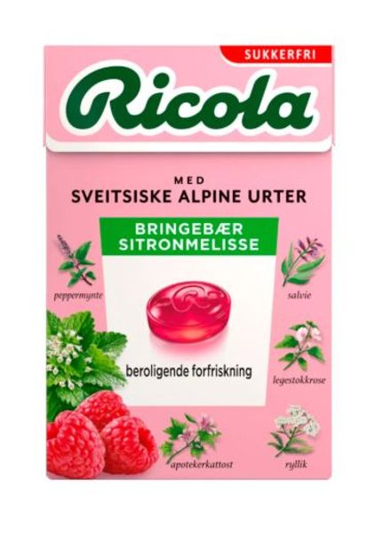 Ricola Bringebær Sitronmelisse SF 50g*20st.